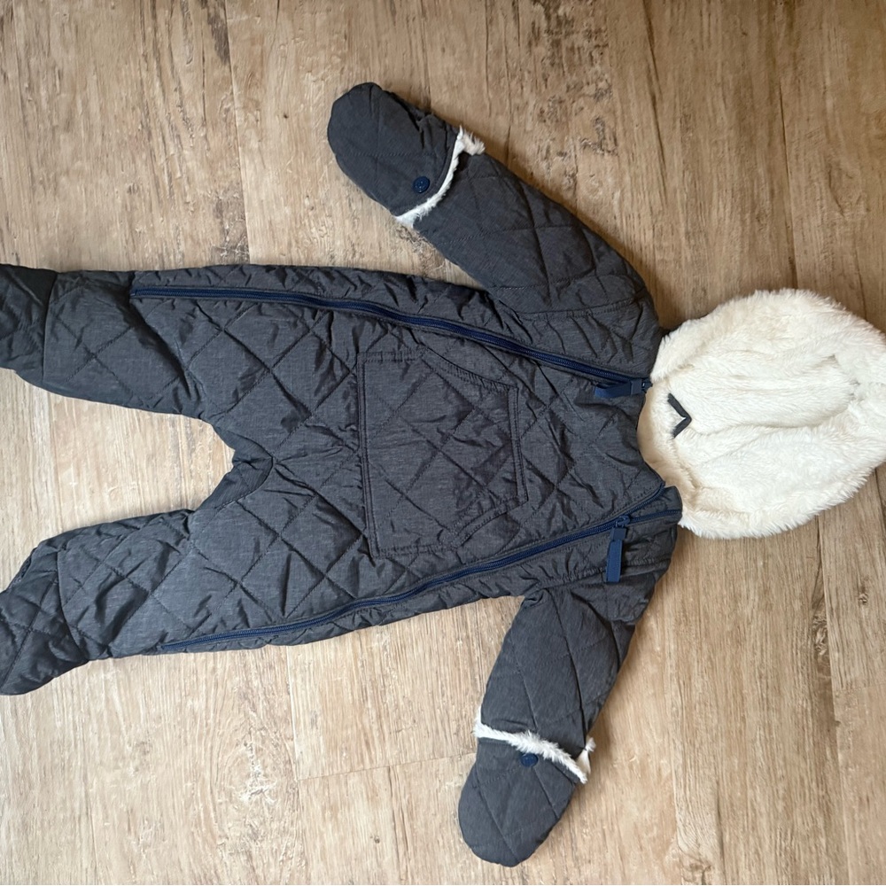 Urban Republic Charcoal Quilted Kids Footie